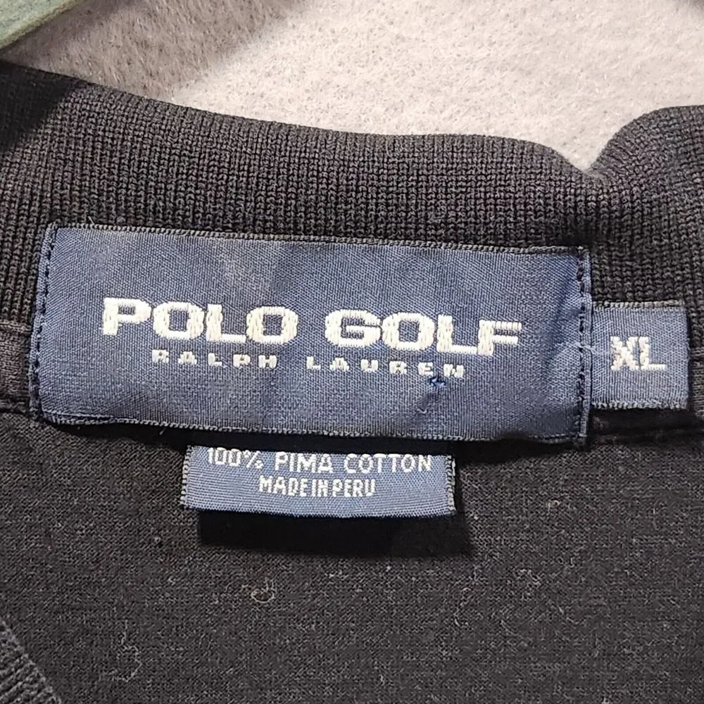 Polo Golf Ralph Lauren Men's XL Golf Polo Shirt Black‎ 100% Pima Cotton